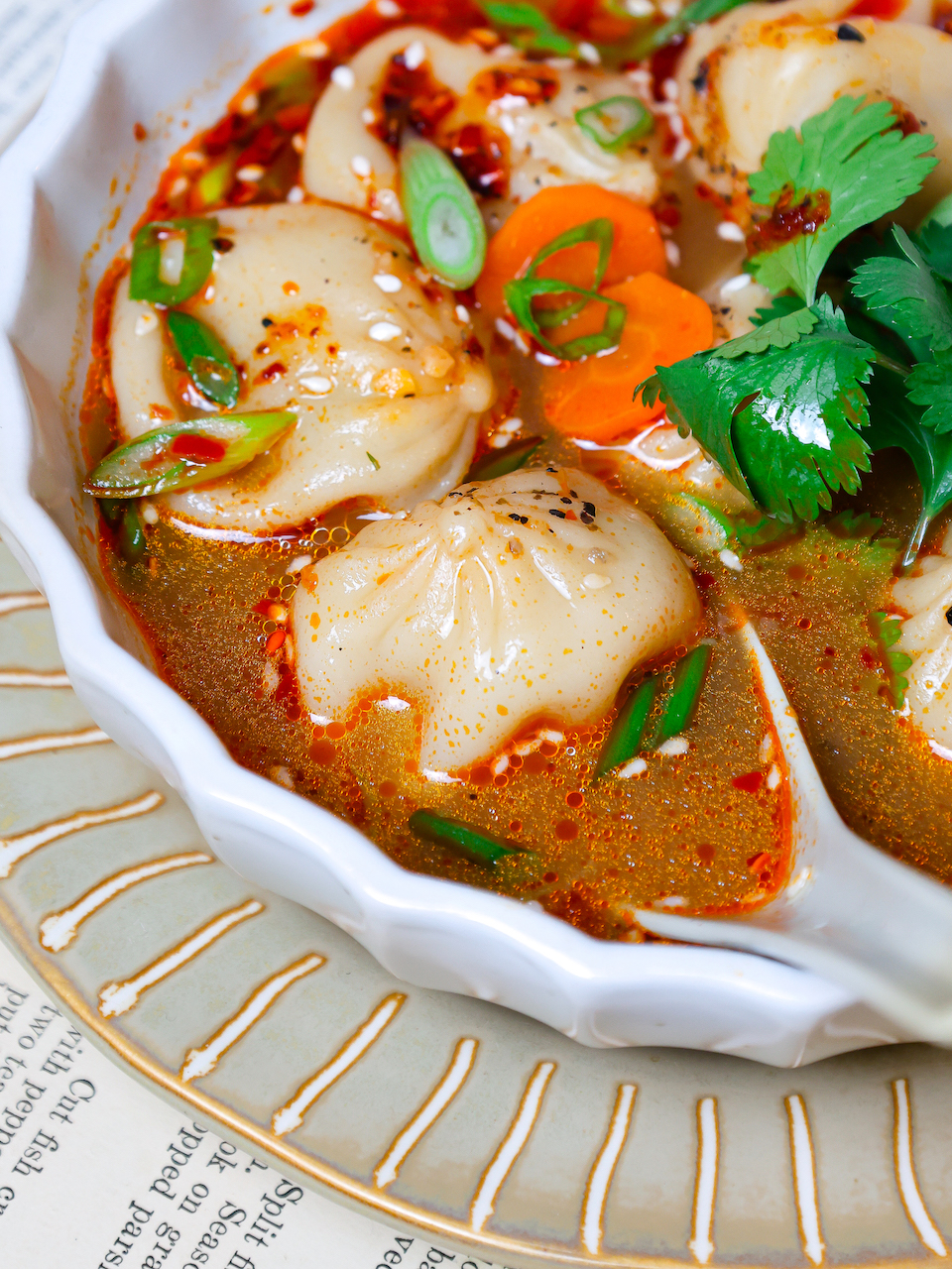 10Minute Chili Crisp Dumpling Soup